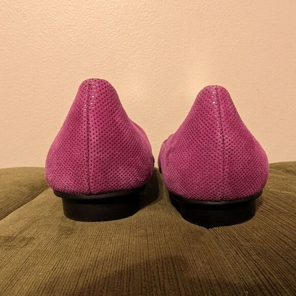 Calvin Klein Magenta Fuchsia Purple Maxee Genuine Suede Beaded Ballets Flats - Picture 8 of 12